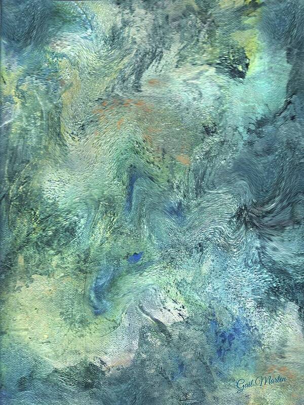 Expressive Art Print featuring the painting Underwater by Gail Marten