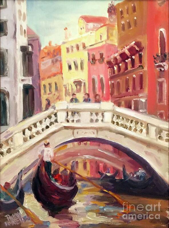 Gondola Art Print featuring the painting Venice is for Lovers by Patsy Walton