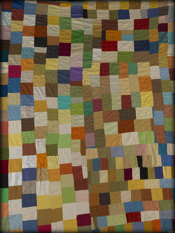 Vintage Art Print featuring the tapestry - textile Vintage Blocks Quilt - 1940's by David Hinds