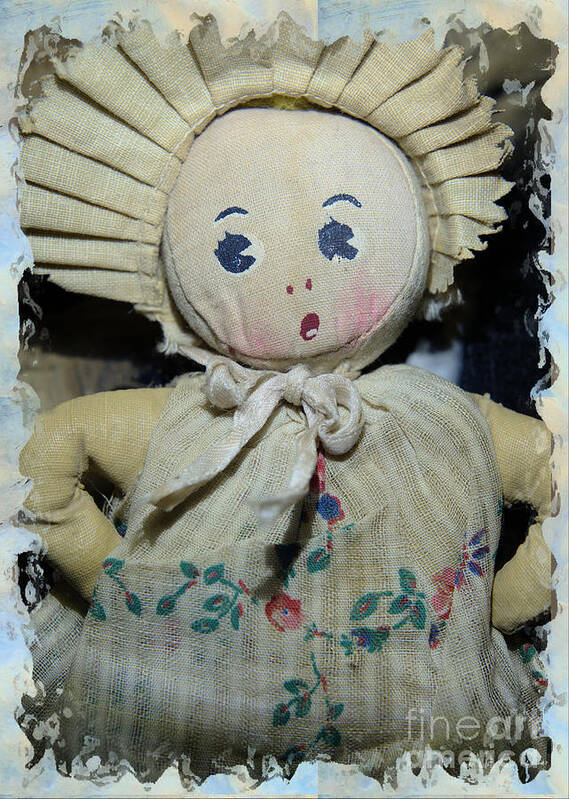 Doll Art Print featuring the mixed media Vintage Doll by Kae Cheatham