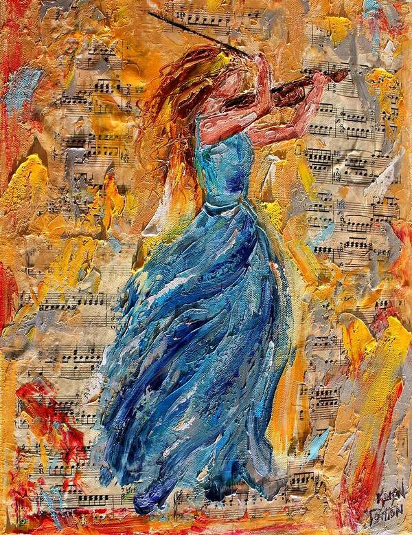 Violin Art Print featuring the painting Violin Inspiration by Karen Tarlton