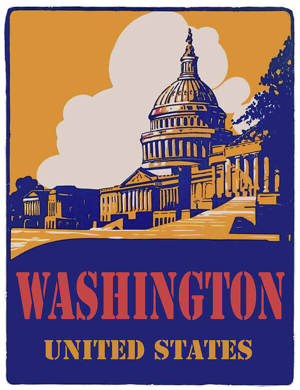 Washington Art Print featuring the digital art Washington DC by Long Shot