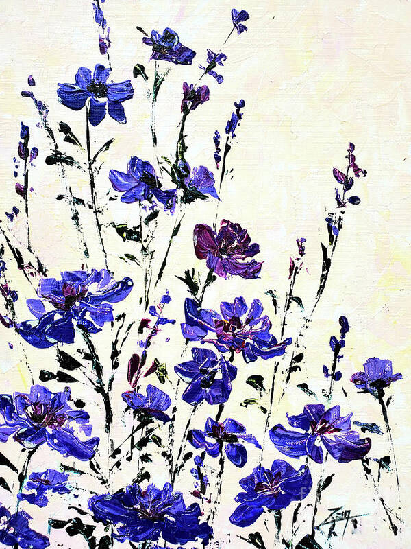 Wildflower Art Print featuring the mixed media Wild Flower Burst by Zan Savage