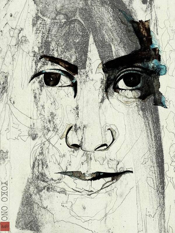 Yoko Ono Art Print featuring the mixed media Yoko Ono - No9 by Paul Lovering