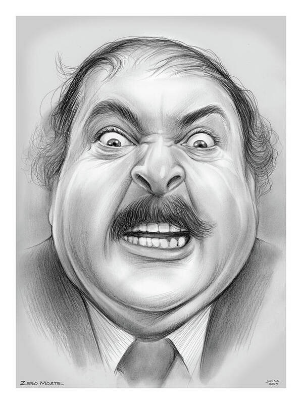 Zero Mostel Art Print featuring the drawing Zero Mostel by Greg Joens