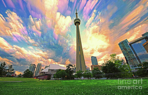 Toronto Art Print featuring the photograph Toronto CN Tower with Skyline by Charline Xia