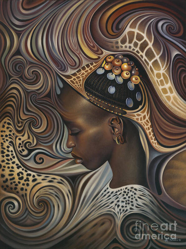 African Art Print featuring the painting African Spirits II by Ricardo Chavez-Mendez