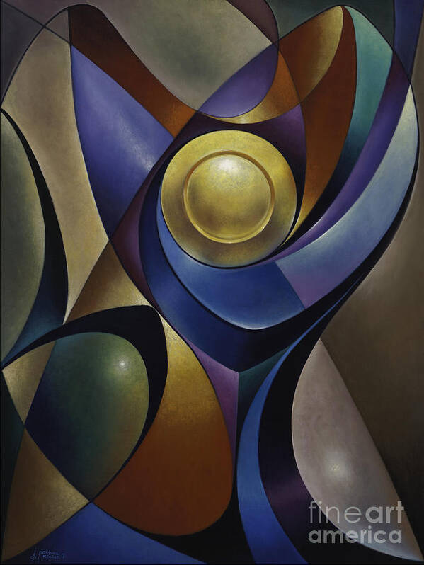 Stained-glass Art Print featuring the painting Dynamic Chalice by Ricardo Chavez-Mendez