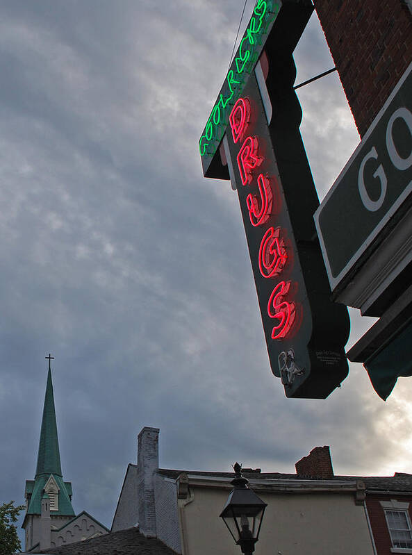 Fredericksburg Art Print featuring the photograph Goolricks Drugs by Penny Parrish