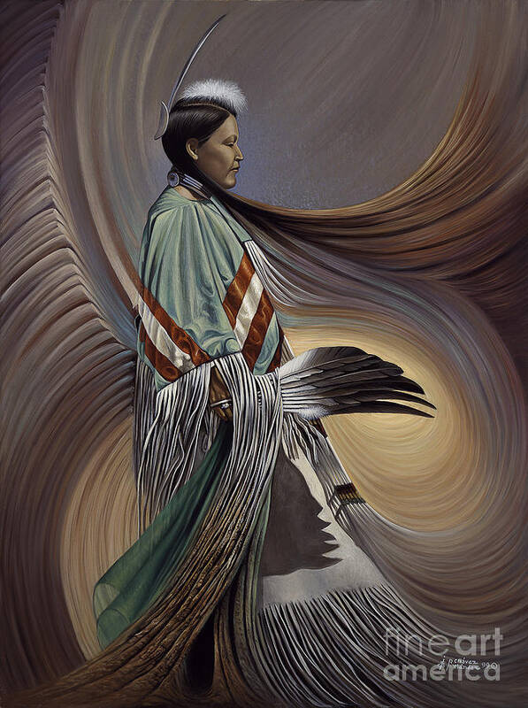 Native-american Art Print featuring the painting On Sacred Ground Series I by Ricardo Chavez-Mendez