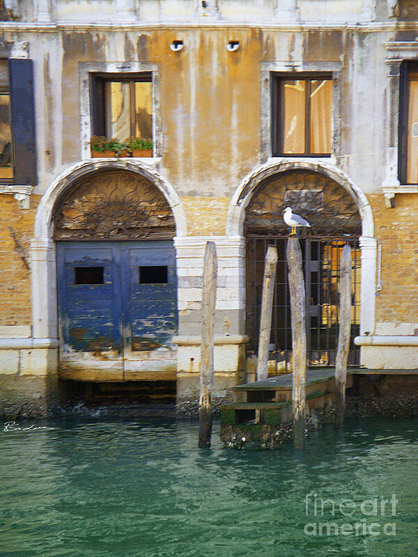 Venice Art Print featuring the mixed media Venice Italy Double Boat Room by Robyn Saunders
