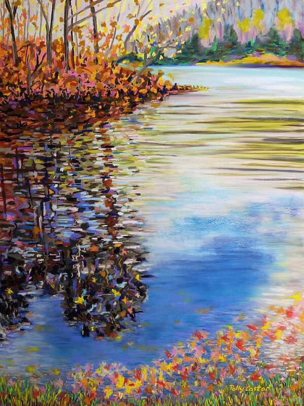  Art Print featuring the painting Great Hollow Lake in November by Polly Castor