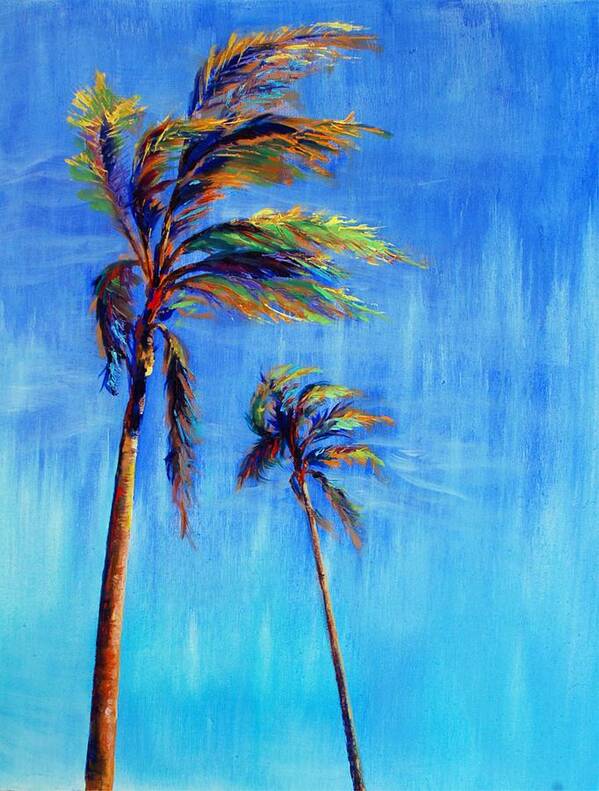 Landscape Art Print featuring the painting Palmas Viento by Lynee Sapere