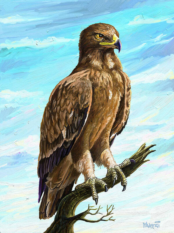 Nairobi Art Print featuring the painting Wahlberg's Eagle by Anthony Mwangi