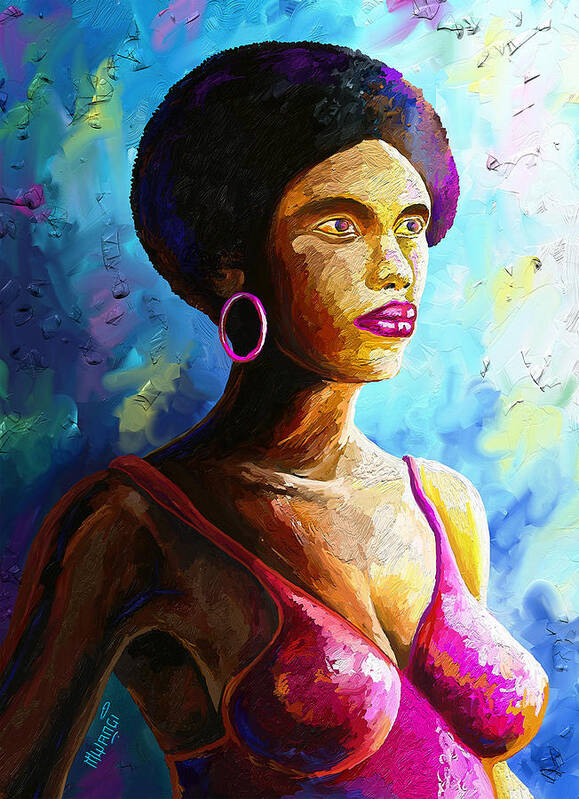 Portrait Art Print featuring the painting Woman by Anthony Mwangi