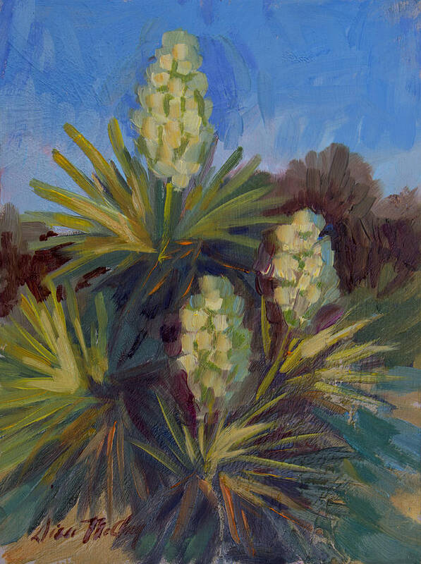 Joshua Tree Art Print featuring the painting Yucca at Joshua Tree by Diane McClary