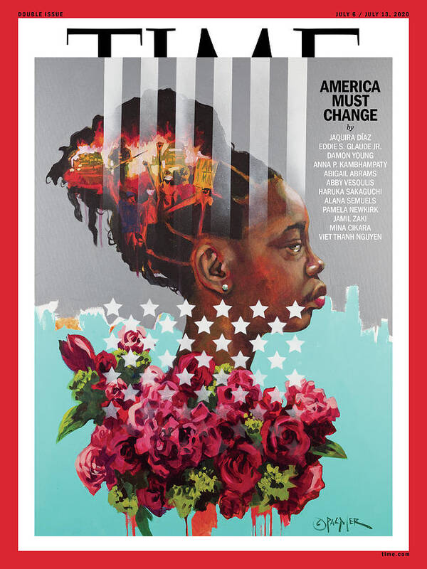 Race Art Print featuring the photograph America Must Change Time Cover by Painting by Charly Palmer - Photograph by Travis Grissom