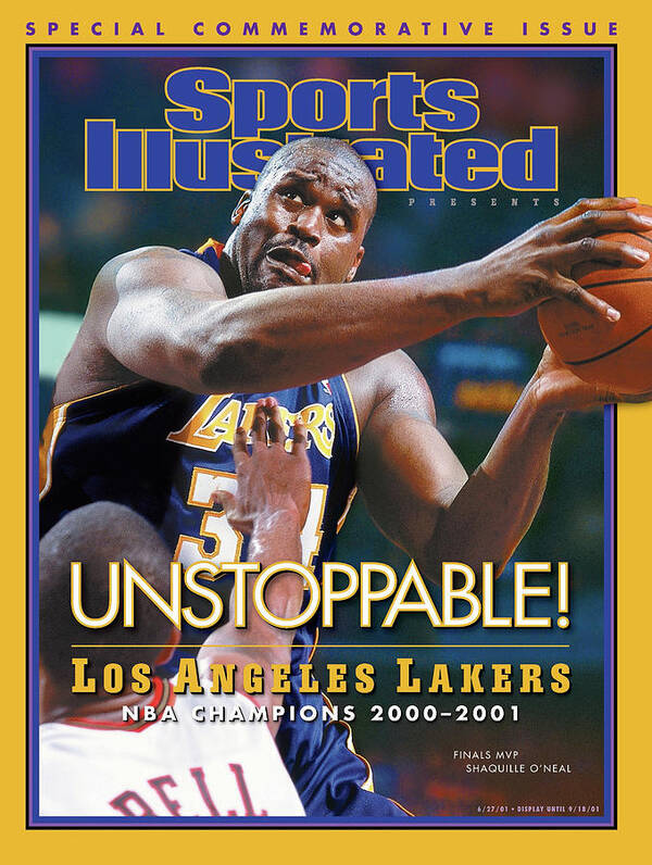 Playoffs Art Print featuring the photograph Los Angeles Lakers Shaquille Oneal, 2001 Nba Champions Sports Illustrated Cover by Sports Illustrated