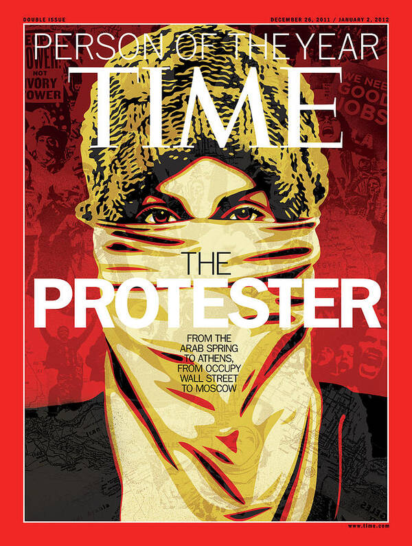 2011 Person Of The Year Art Print featuring the photograph 2011 Person of the Year - The Protester by Photograph by Shepard Fairey for TIME