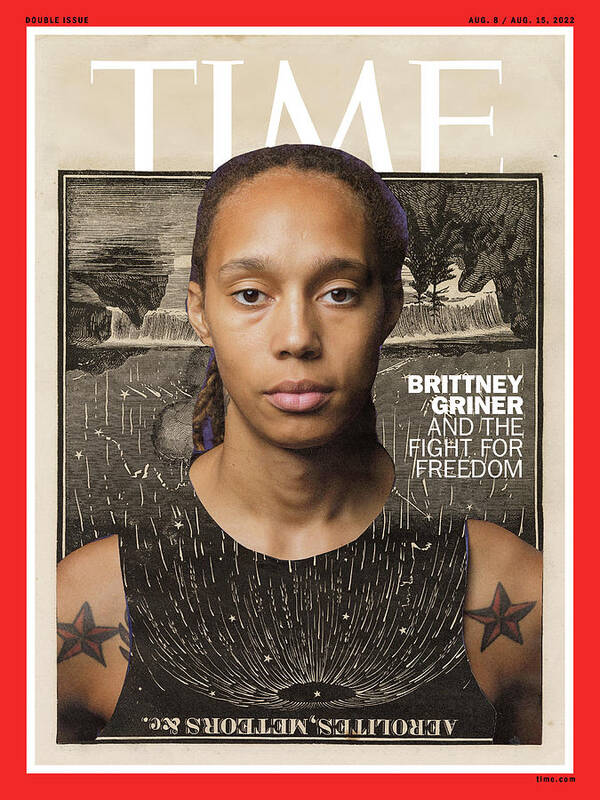 Brittney Griner Art Print featuring the photograph Brittney Griner by Artwork by Lorna Simpson for TIME - Source photograph by Stephen Gosling NBAE-Getty Images