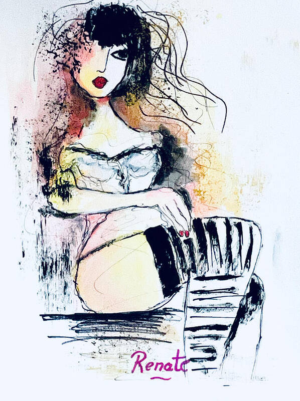 Woman Figurative  Art Print featuring the painting C'est moi by Renate Dartois
