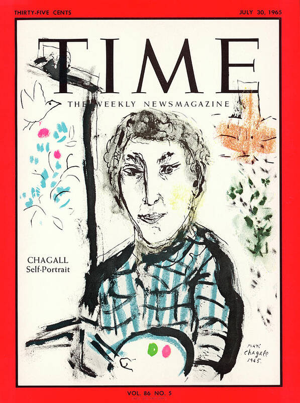 Marc Chagall Art Print featuring the photograph Chagall Self-Portrait by Marc Chagall