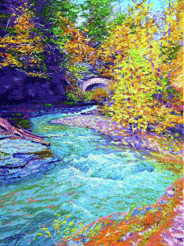 Impressionism Art Print featuring the painting Its Water Under the Bridge by Darien Bogart