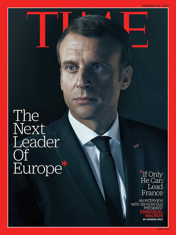 Emmanuel Macron Art Print featuring the photograph Next Leader of Europe - Emmanuel Macron by Photograph by Nadav Kander for TIME