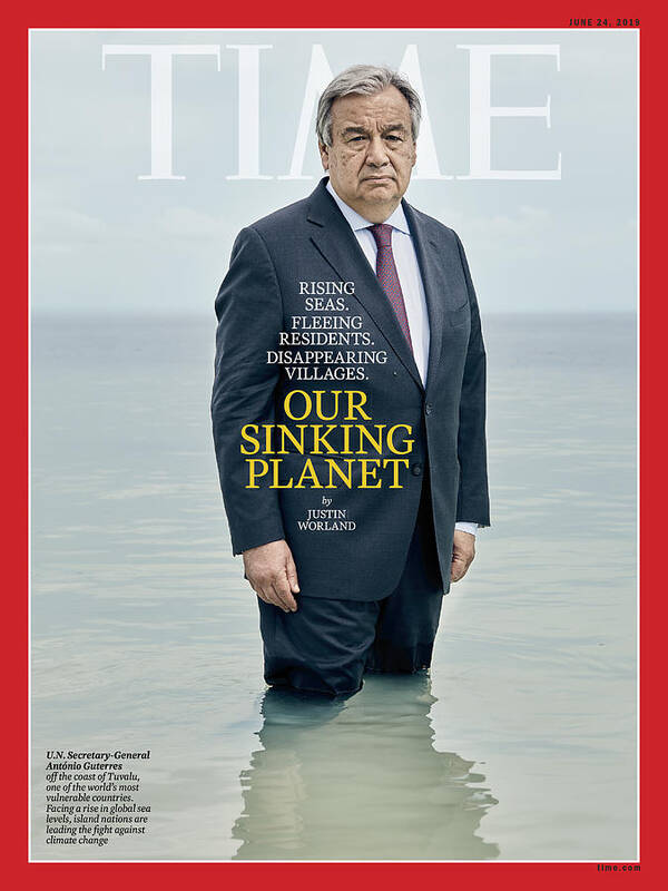 Climate Art Print featuring the photograph Our Sinking Planet - Antonio Guterres by Photograph by Christopher Gregory for TIME