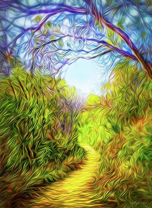 Joelbrucewallach Art Print featuring the digital art Springtime Pathway Discoveries by Joel Bruce Wallach