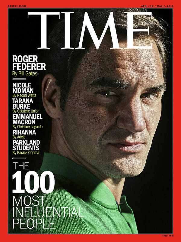 The 100 Art Print featuring the photograph The 100 Most Influential People - Roger Federer by Photograph by Peter Hapak for TIME