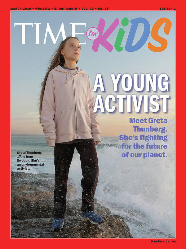 Greta Thunberg Time For Kids Art Print featuring the photograph TIME for Kids Greta Thunberg by Time