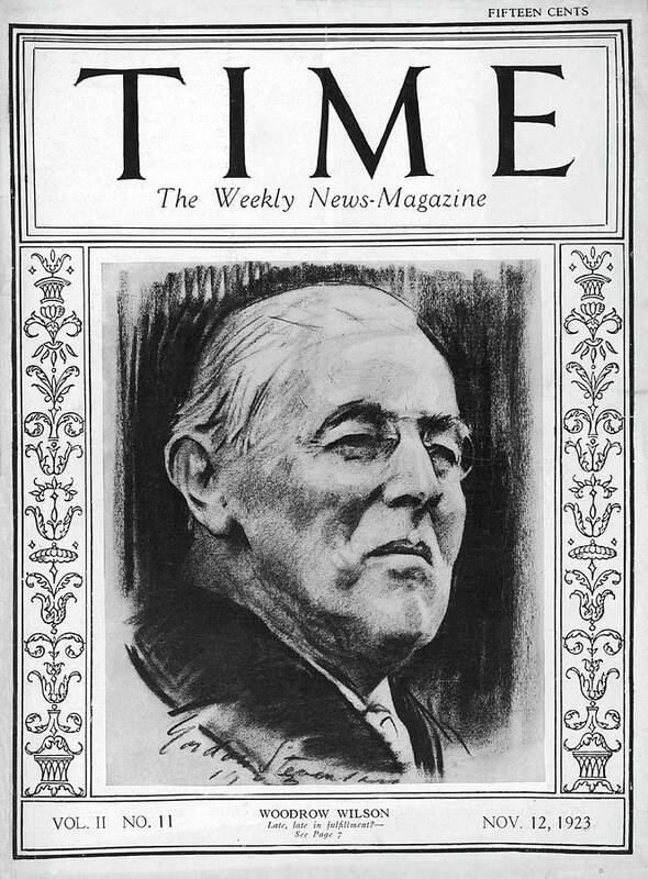 Politics Art Print featuring the photograph Woodrow Wilson - 1923 by Gordon Stevenson