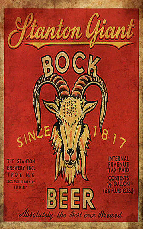 Vintage Art Print featuring the digital art Bock Beer by Greg Sharpe