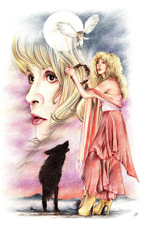 Stevie Nicks Art Print featuring the drawing Nightbird by Johanna Pieterman