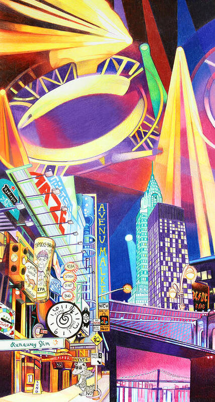 Phish Art Print featuring the drawing Phish New Years in New York Left panel by Joshua Morton