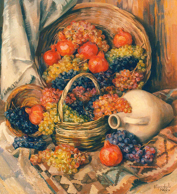 Abundance Of Tastes Art Print featuring the painting Abundance of tastes by Meruzhan Khachatryan