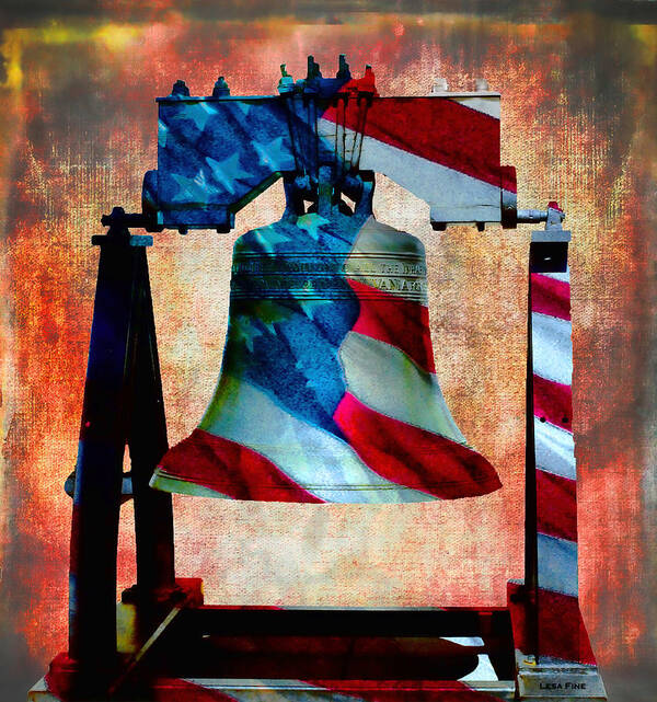Liberty Bell Art Print featuring the mixed media Liberty Bell Art Smooth All American Series by Lesa Fine