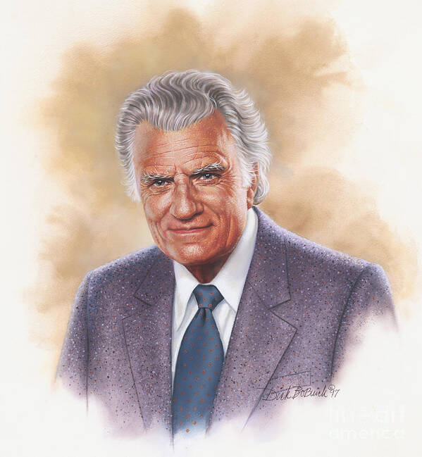 Portrait Art Print featuring the painting Billy Graham Evangelist by Dick Bobnick