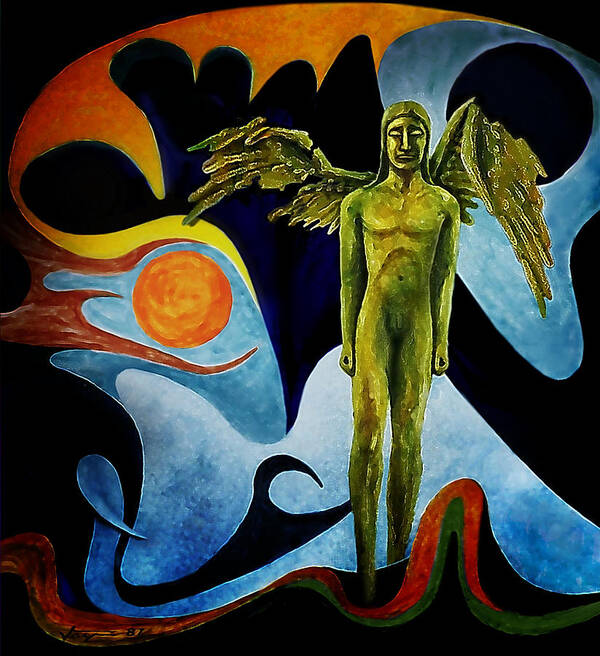 Angel Art Print featuring the painting Broken Angel by Hartmut Jager