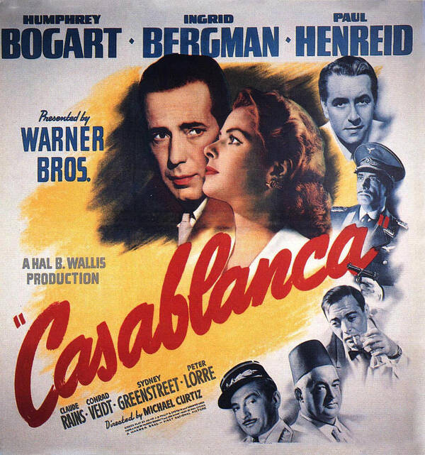 40s Art Print featuring the digital art Casablanca in Color by Georgia Fowler