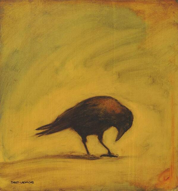 Crow Art Print featuring the painting Crow 11 by David Ladmore