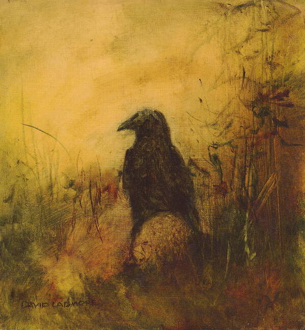 Crow Art Print featuring the painting Crow 7 by David Ladmore