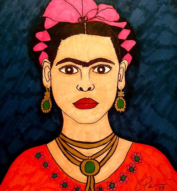 Frida Art Print featuring the drawing Frida by Chrissy Pena