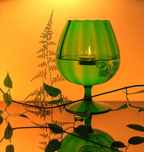 Still Life Art Print featuring the photograph Green glass IX by Andrei SKY