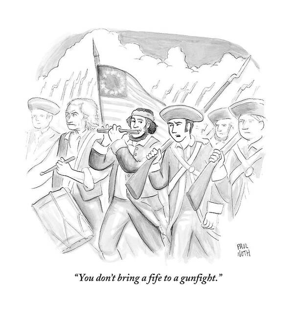 Fife Art Print featuring the drawing In A Military March by Paul Noth