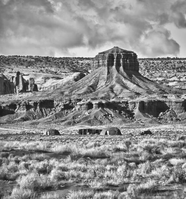  Monument Valley Photographs Art Print featuring the photograph Monument Valley 7 BW by Ron White