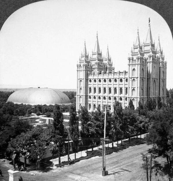 1910 Art Print featuring the photograph Mormon Temple, C1910-1920 by Granger