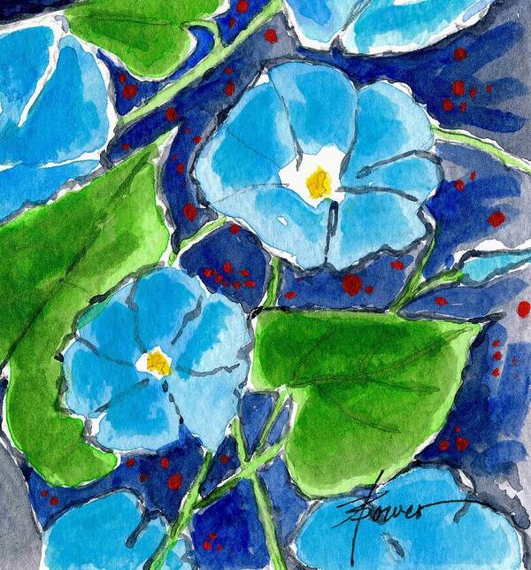 Morning Glories Art Print featuring the painting New Every Morning by Adele Bower