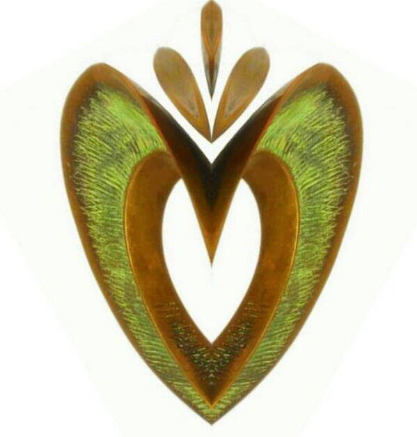Abstract Art Print featuring the digital art Pear Heart by Mary Russell